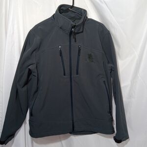 NRA Fleece Lined Jacket Navy Grey Fleece Adjustable Mens Size Large